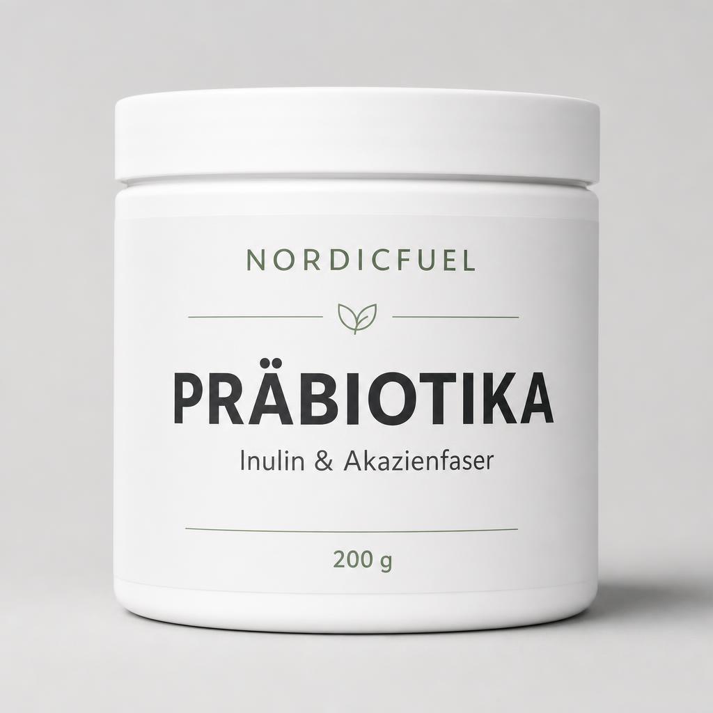 Weiße Dose Präbiotika Inulin und Akazienfaser Ballaststoffe von NordicFuel
